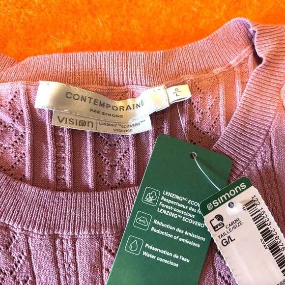 Dusty pink pointelle knit openwork cami tank top NWT - Picture 4 of 6